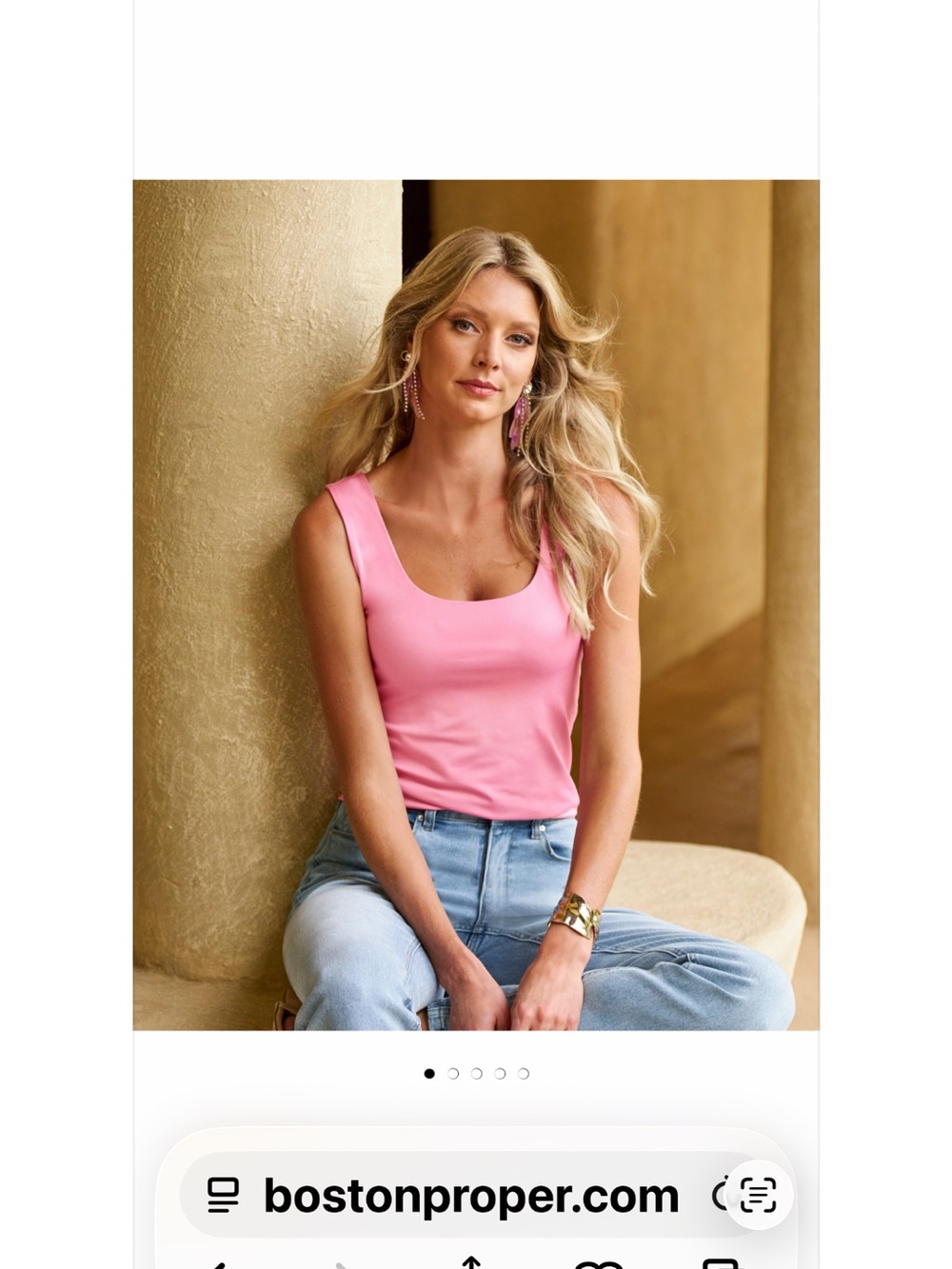 Boston Proper Pink Scoop Neck Tank